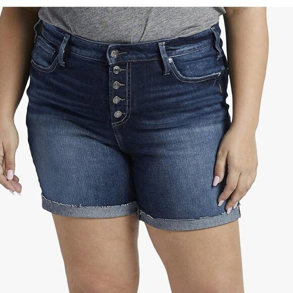 Silver Avery Curvy Fit high rise short button fly NWT size 22/5.5 - Picture 1 of 8